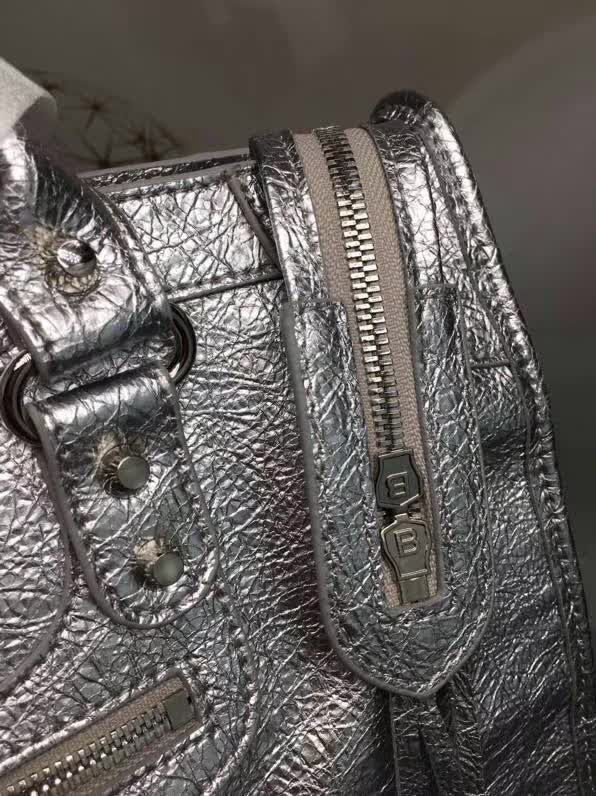 BALENCIAG巴黎世家 原版 義大利進口爆裂銀皮 新款 手提單肩斜挎包  BL1242